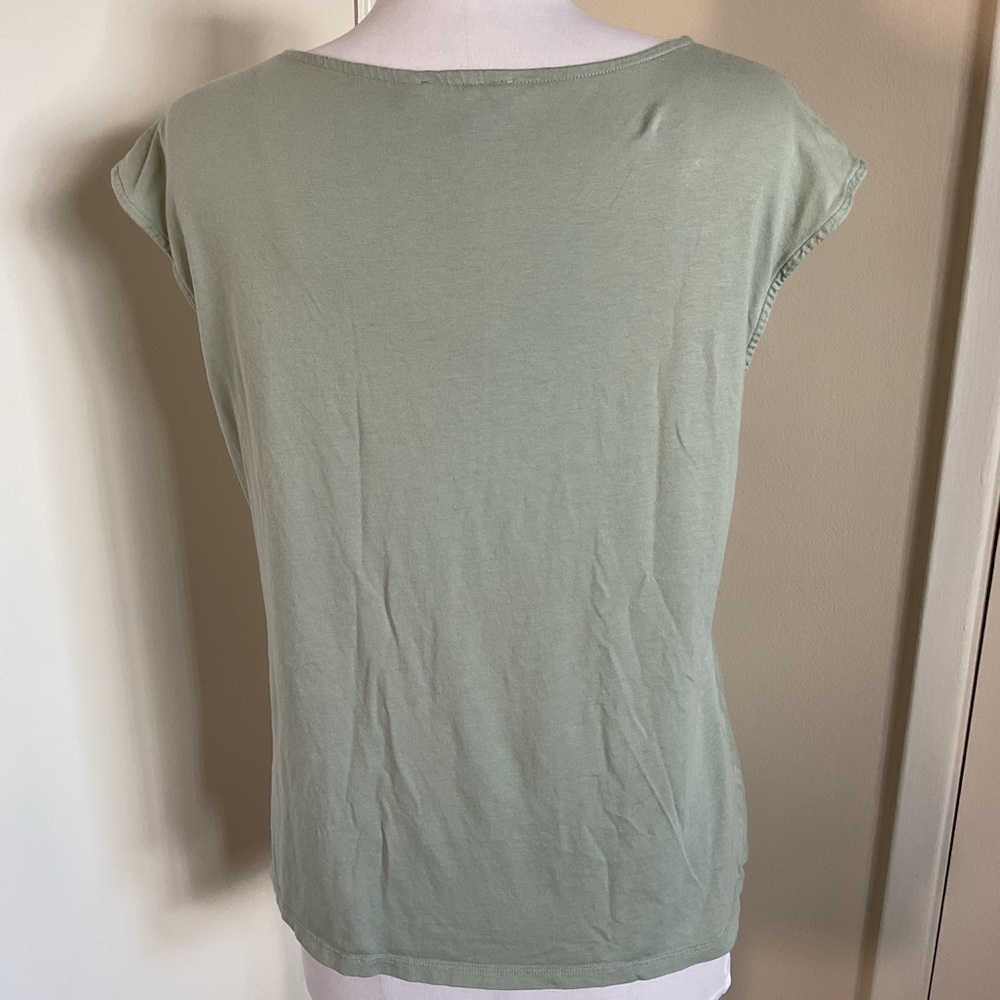 Calvin Klein Sage Sleeveless Twist Front Top Size Large 60% Cotton - Picture 4 of 4